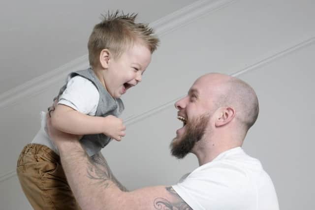Luke Woodhouse is one of the first dads to feature on The Dad Channel on YouTube.  He is pictured with his son Roman Woodhouse, aged 2.