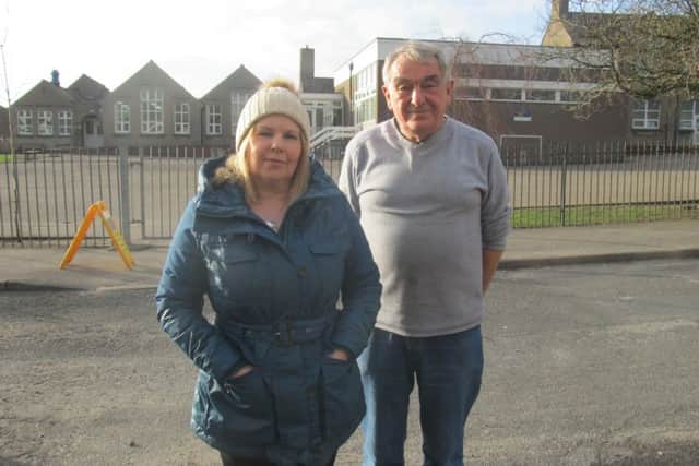 Amanda Morley and Malcolm Stretch, residents of Bloomfield Park who live opposite Carnforth North Road Primary School.