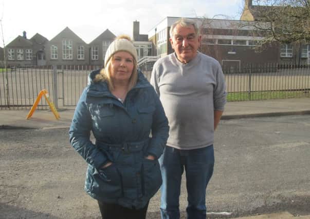 Amanda Morley and Malcolm Stretch, residents of Bloomfield Park who live opposite Carnforth North Road Primary School.