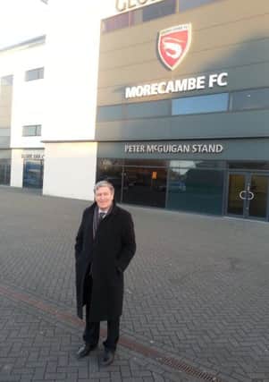 Daniel Mulhall, Republic of Ireland ambassador to the UK, visits the Globe Arena in Morecambe.