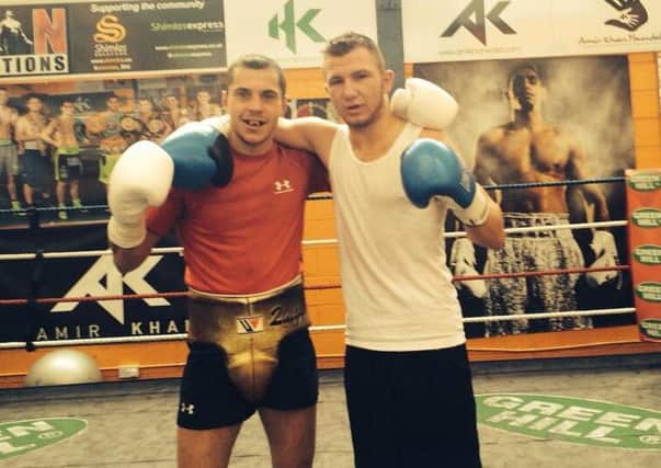 Isaac Lowe after a sparring session with Scott Quigg back in 2014.