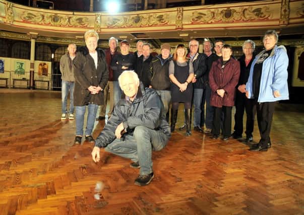 Trevor Westby and fellow Friends of Morecambe Winter Gardens on the refurbished floor