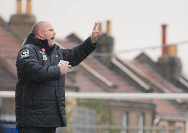 Jim Bentley barks out instructions at Bristol Rovers. Picture: Matt Rushton