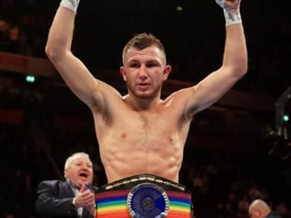 Isaac Lowe celebrates his Commonwealth title triumph. Picture: Nick Potts/PA Wire