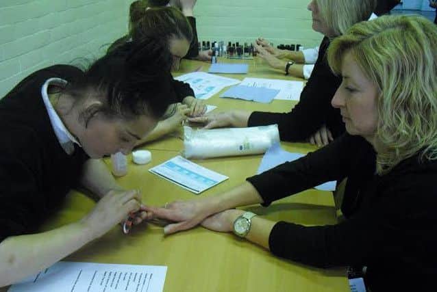 Students on the hair & beauty course.