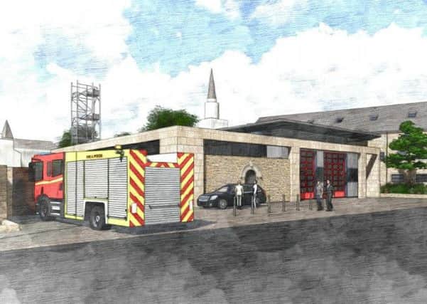 An artist's impression of Lancaster's new fire station