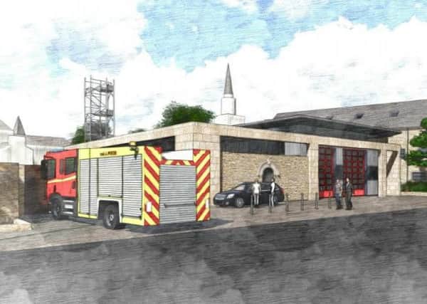 An artist's impression of Lancaster's new fire station