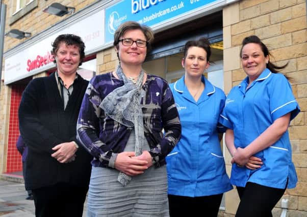 A new care business has opened on Chapel Street, Lancaster, Bluebird Care. Director Claire Evans , second from left, is pictured with, from left, Care Manager Frances Joyce, and Care Assistants Holly Pearce and Amanda Patterson