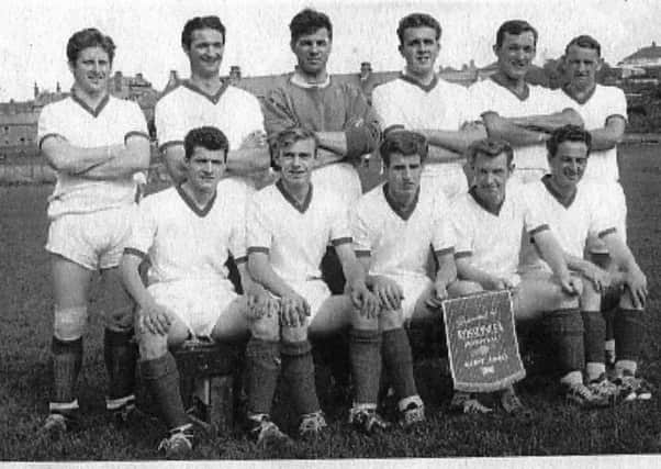 The Heysham team of 1962-63 which played Rosslynlea of Edinburgh in a game refereed by Bob Tyson

They may not always be loved by fans and players but the great game of football would not survive without the Man in Black. Here Terry Ainsworth (sponsored by Bay Camera & Communications) looks back on the career of Bob Tyson a referee of high standards who kept the peace for over 50 years in the amateur local game