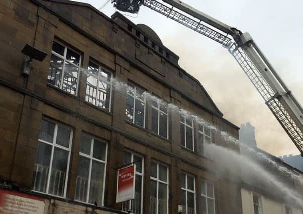 Fire officer Tim Murrell tweeted this photo of fire crews tackling the blaze at Inspire Health and Fitness in Lancaster on Thursday.