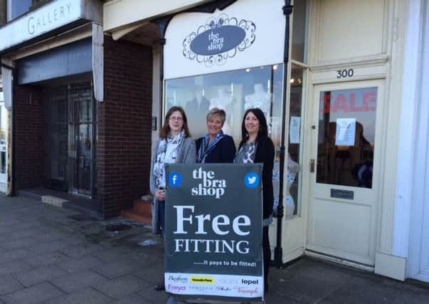 Owner of The Bra Shop Claire Timmis with staff members Joanne English and Alison McMeeking.