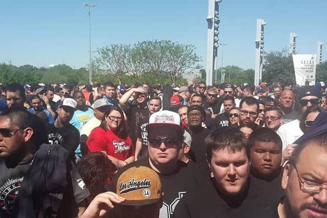Kieran and his friends had to queue for hours in blazing heat outside the AT&T Stadium.