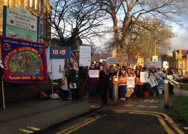 Junior doctors on strike outside the RLI earlier this year.