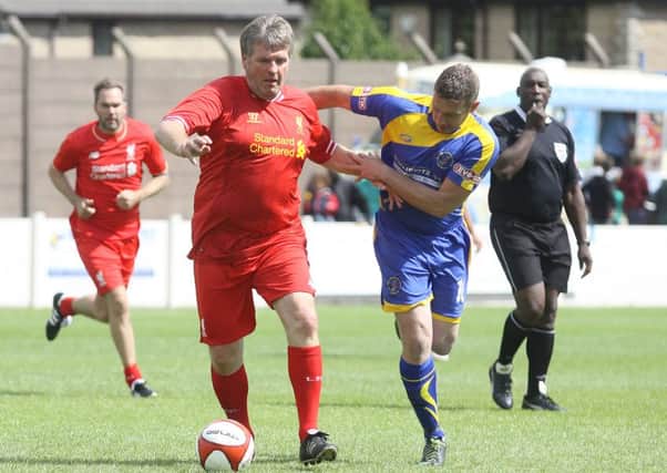 Jan Molby in action for Liverpool Legends.