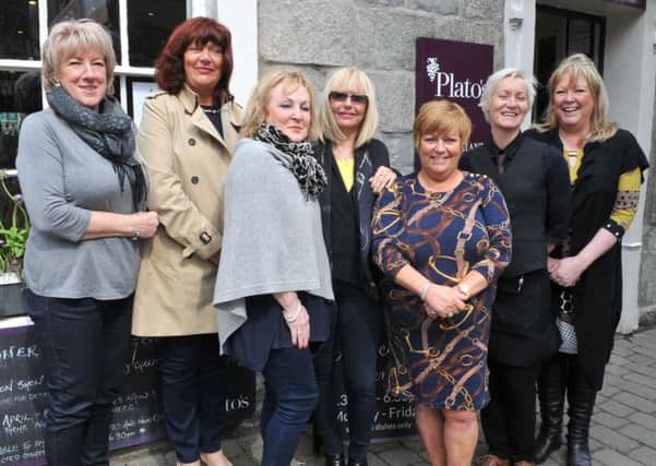 Photo Neil Cross
Sue Crisp, Janet Staff, Sue Gray, Lynne Byron volunteers from the charity Headway at Plato's, Kirkby Lonsdale. with Jane Airey and Fiona Benn from the restaurant and Janet Garton from Foxy Lady