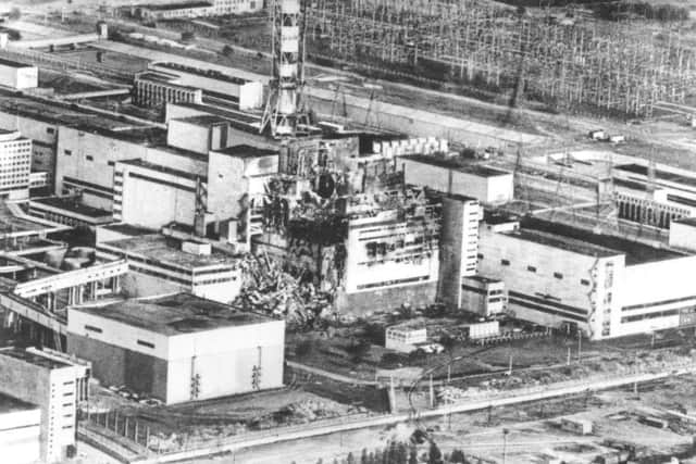 Chernobyl Nuclear Disaster-
Chernobyl Atomic Power Plant photographed on the 9th May 1986 nearly two weeks after the explosion.