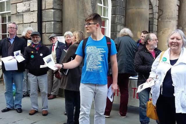 Doctors and teachers leafleting in Lancaster on Saturday.