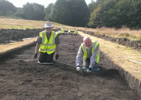 Alan Nowell and David Ingham, members of Lancaster District Heritage Group in one of the trenches at last year's dig