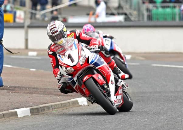 John McGuinness in high-speed superbike action at last year's North West 200. Picture: Rod Neill
