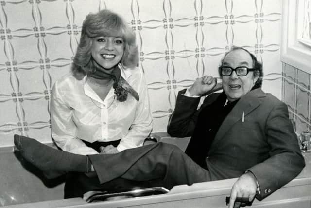 Eric Morecambe at the opening of new show homes in Clayton-le-Woods in March 1980