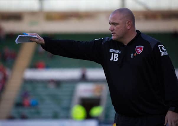 Jim Bentley hands out instructions at Plymouth earlier in the season. Picture: Matt Rushton