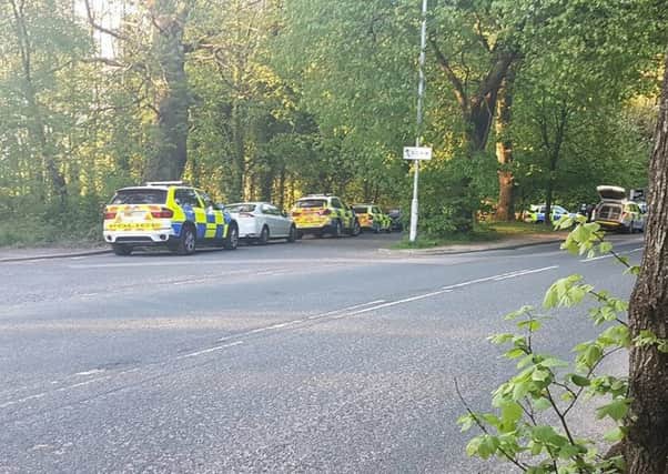 Police and paramedics at Williamson Park on Sunday. Picture by Shane Ogley.
