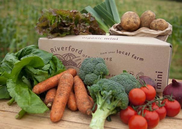 An organic food box by Riverford.