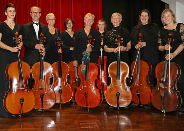Haffner cellos, Christine is pictured centre.