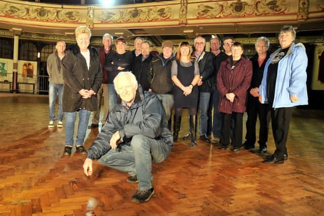 Trevor Westby and fellow Friends of Morecambe Winter Gardens on the refurbished floor