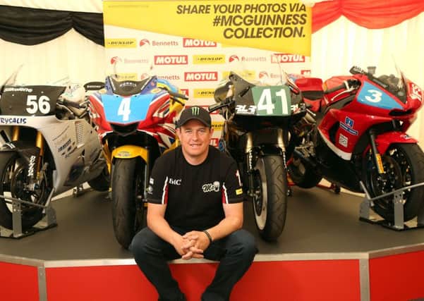 John McGuinness unveils the display to mark his  20th year of TT racing.

Picture: Stephen Davison