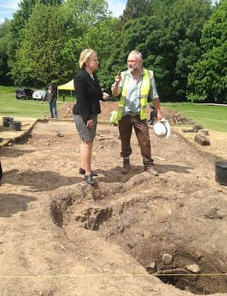 Green Party leader Natalie Bennett at the dig.