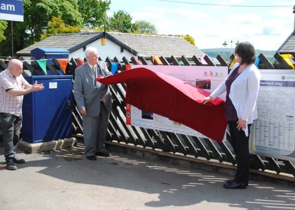County Councillor Albert Atkinson and Karen Booth at the unveiling