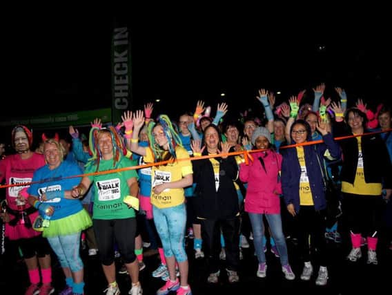 The charity fundraisers prepare to set-off on their Moonlight Walk