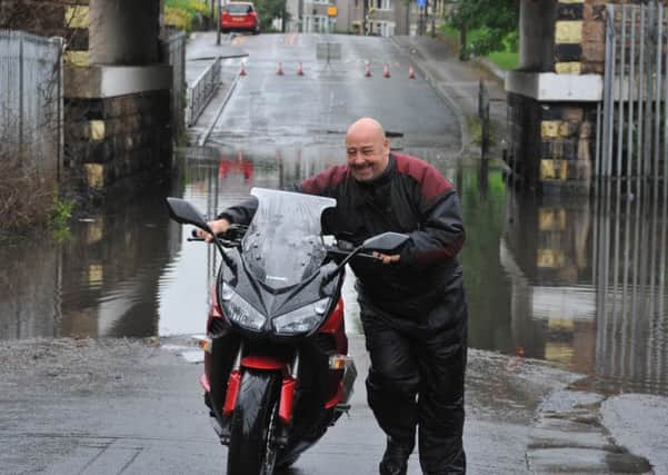 Photo Neil Cross
Flash flooding under  the railway bridge at Torrisholme Road, Lancaster