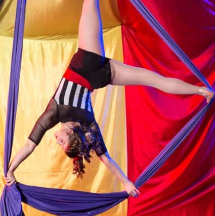 Grace Turner, from Lancaster, during one of her aerial dance performances. Picture by Terry McNamara.