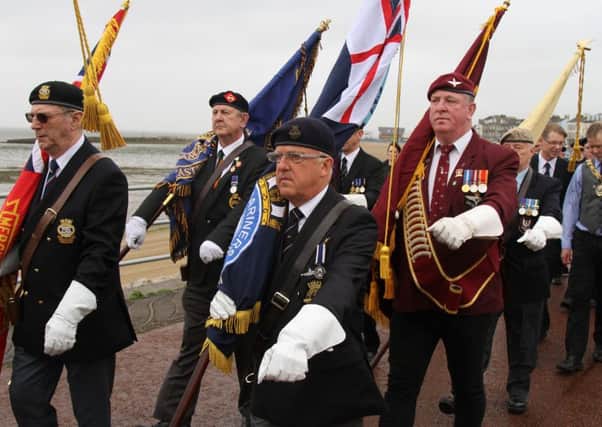 Morecambe Armed Forces Day Parade at Clock Tower on Marine Road Central with a service held at The Winter Gardens Theatre.
Pictured are the veterans parade.
28th June 2015
