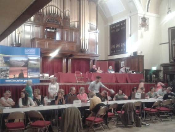 The count under way in the Ashton Hall.