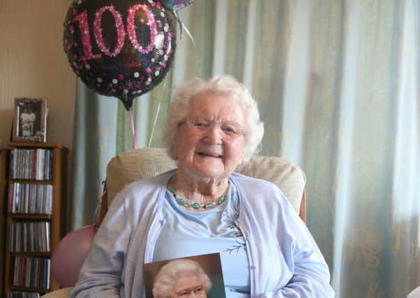 Marjorie Turner from Bolton-le-Sands celebrating her 100th birthday.