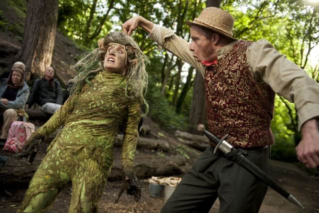 Josie Cerise (Gollum) and Gareth Cassidy (Bilbo). Photo by Darren Andrews.
