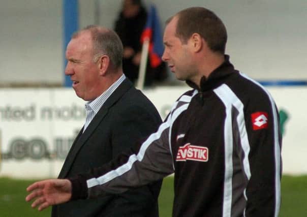 Phil Brown and Tony Hesketh during their time together at Lancaster City.