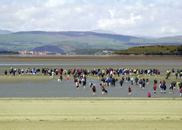 The cross bay walk setting off from Hest Bank.