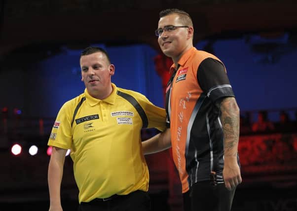 Dave Chisnall saw off Benito van de Pas on Saturday night. Picture: Lawrence Lustig