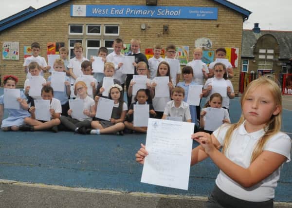 Pupils from Year Four at West End Primary School, Morecambe, are upset the council propose to change their local library and have written letters.