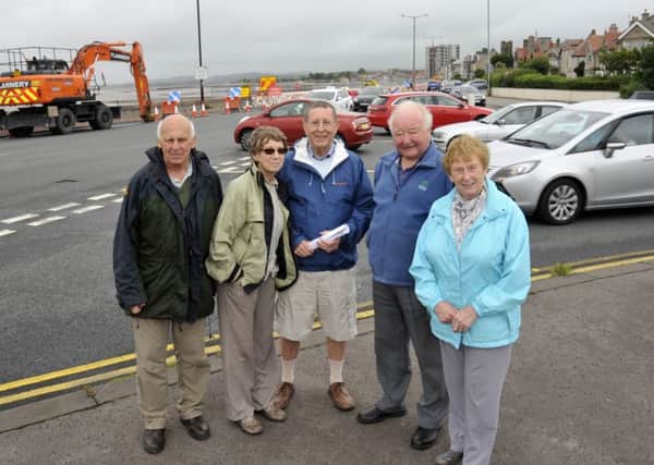 from left, Hugh Kennon, Margaret Kennon, Bernard Vause, Barry Vickers and Barbara Vause on Marine Road where it crosses with Broadway