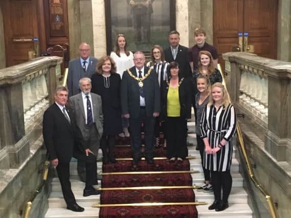 The new Freemen of the City of Lancaster with Susan Parsonage, new chief executive of Lancaster City Council, Robert Redfern, mayor of Lancaster, and mayoress Linda Redfern (centre).