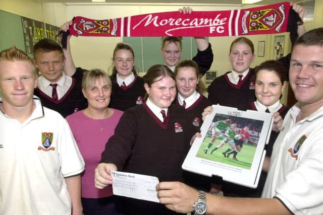 Linda Hartley organised a fundraising event for Morecambe FC footballer Michael Knowles in 2001.  21090110