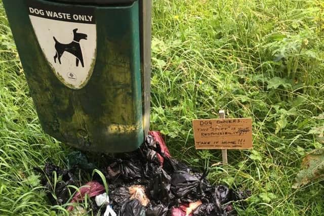 Dog poo bins on the Caton cycle track and at Crook o'Lune have been left overflowing.