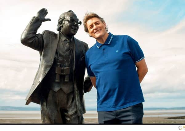 William Regal with the Eric Morecambe Statue. Photo by Tony Knox.