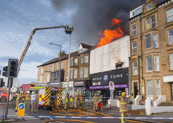 The fire at the Megazone in 2014. Photo by Rob McEwen.