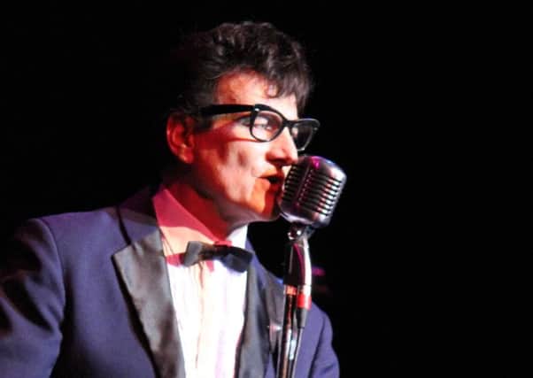 Marc Robinson as Buddy Holly. The show is coming to the Lancaster Grand Theatre.